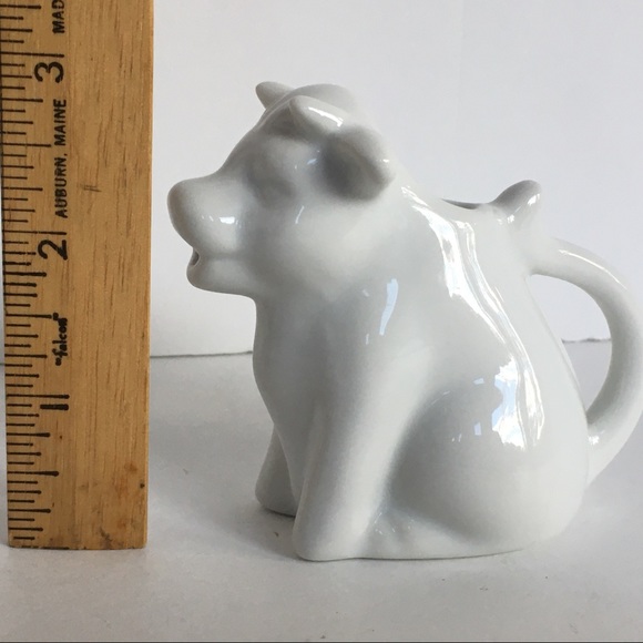 cow creamer white porcelain 3" tall EUC milk farm animals - Picture 8 of 10